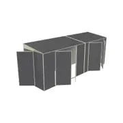 Build-a-Shed 1.5 x 5.2 x 2.0m Tunnel Shed Tunnel Hinged Door Plus Dual Double Hinged Side Doors - Grey
