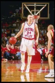 Guard Chris Herren Fresno State Bulldogs dribbles the ball down th- Old Photo