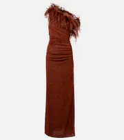 [Oseree] Oséree Lumière Plumage maxi dress AU 12 brown