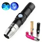 365nm Led UV Flashlight Torch Light USB battery Ultra Violet lamp Blacklight