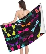 VPPUR Cute Dragonfly Print Camping Bath Towel 52 x 32 in Soft Highly Absorbent Quick Dry Towels for Bathroom