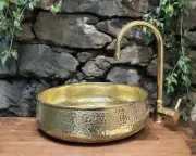 Luxury Handcrafted Hammered Brass Sink, Brass Or Copper Bathroom, Kitchen Basin.