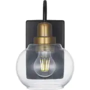 Home Decorators Halyn 4.5 Indoor Wall Sconce with Vintage Brass Accents
