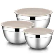 Mixing Bowls with Lids, 6-Piece Stainless Steel Salad Bowls Metal Nesting Bow...