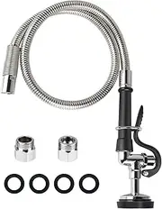 [TBER] Pre-Rinse Hose with Spray Valve 45" Flexible Dishwasher Sprayer Hose and Black Spray Valve 1.42 GPM Sprayer