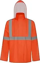 TCCFCCT High Vis Rain Jacket Rain Suits for Men,Class 3 Hooded Hi Vis Rain Coat
