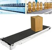 Small Table Top Conveyor Belt, 600mm Electric Conveyor for Assembly Line with Brushless Motor And Speed Regulator, for Food Transportation.