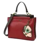 NEW Chala Converts Satchel Crossbody Tote Burgundy Red BUTTERFLY Coin purse gift