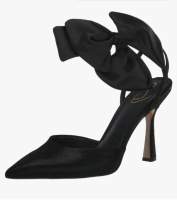 Sam Edelman Halie Bow Black Suede Pump Stiletto Size 9.5