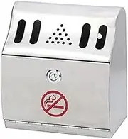 Outdoor Trash Can Stainless Steel Wall-Mounted Ash Column Outdoor Vertical Trash Can with Ashtray Hotel Cigarette Butt Extinguisher Bucket Outside Garbage can