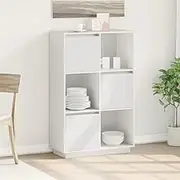 Highboard White 74x35x117 cm Solid Wood Pine,Buffets & Sideboards 20KG-814365