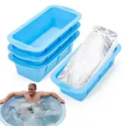 Extra Large Ice Block Mold for Ice Bath, 4 Pack 9.4lb Big Ice Cube Molds, Sil...