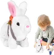Bunny Interactive Plush Toy | Stuffed Bunny Interactive Plush Figure Toy, Electronic Pet Realistic Rabbit, Jumping, Twitching, and Shaking Ears