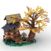 C5257 Modular Building: Arcadian Hut with Interior and Tree 2216 Pieces