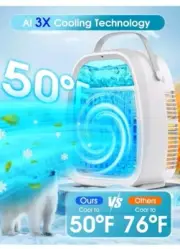 Portable Air Conditioners Fan,TYTAB Evaporative Mini AI Air Conditioner, 4 in 1