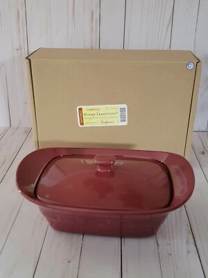 Longaberger Pottery Paprika Small Handled Lidded Casserole - New in Box