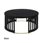 SHARI SOLID MANGO WOOD ROUND COFFEE TABLE BLACK