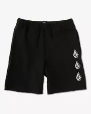 Volcom Little Boys Black Iconic Stone Fleece Shorts, Large