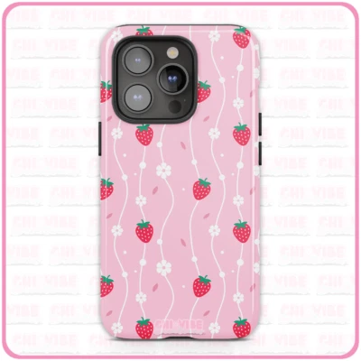 Sweet Strawberry (Vines) iPhone Case Tough Pro 13 Max 16 15 14 MagSafe