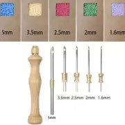 Embroidery Needle Pen Wooden Handle Needle Embroidery Pen for DIY Craft