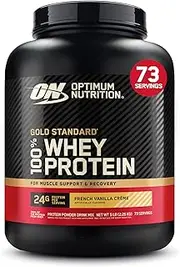 [OPTIMUM NUTRITION] Gold Standard 100% Whey Protein Powder, French Vanilla Creme, 2.27 Kilograms