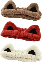 [Oxtxuzdm] Elastic Women Shower Hairband Face Washing Headband Lovely Kitten Plush Face Wash Hairband Home Makeup Headband