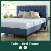 Zinus Misty Fabric Bed Frame Double Queen Full Size Navy Blue