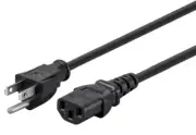 Computer Power Cord, 1 ft 14AWG IEC C13 to Edison 5-15P