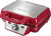 GOURMETmaxx Belgian Waffle Iron | Waffle Maker for 2 Belgian Waffles, Non-Stick Coating | 1000 Watt [Red]
