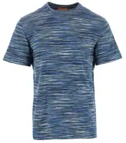 MISSONI 'Space-Dye Knit Stripe' Men's Designer 100% Cotton T-Shirt S Blue *NWT*