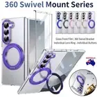 360° Rotating Ring Transparent Magnetic Case For Samsung Galaxy Z Fold6 5 4 3
