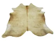 New Cowhide Rug Light Brown Beige Brazilian 6.2ft x 6ft