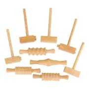 Dixon Kraft Clay or Dough Decorative Designs Hammers & Rollers - 9 Piece Set