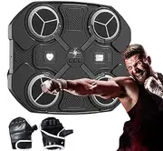 [ノーブランド品] Music Box Machine, Music Punching Machine - Gloves Punching Machine with LED Light, Boxing Equipment Rechargeable for Adults Kids Home Training 3 Levels Adjustable Volume and Speed
