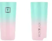 IRON °FLASK 32 oz Stainless Steel Insulated Tumbler - Bubble Gum Black Top