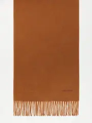 Cashmere stole with embroidery and fringing One size tobacco color
