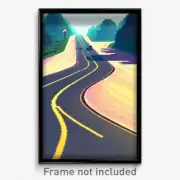 Pixel Art Poster - Puzzling Road (8 Bit Psychedelic Trippy Video Game Print)