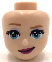 Lego New Light Flesh Nougat Mini Doll Head Friends with Medium Azure Eyes