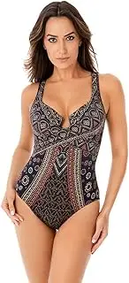 [Miraclesuit] Women's Swimwear Byzantium Xcross Escape Tummy Control Underwire Bra One Piece Swimsuit