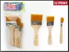 3x Large Flat Paint Brush Set Bristle Canvas Preparation Oil Acrylic Watercolou