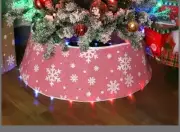 Lighted Tree Collar Red Snowflake Collar 24" Usb Light Multicolored Trim