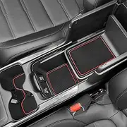 SENSHINE for Honda CR-V CRV Accessories 2020 2021 2022 Cup Holder Insert Center Console Liner Trim Door Packet Mats Non-Slip Anti Dust Premium Custom Interior 20PC Set (Red Trim)