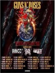 Guns N’ Roses Europe And Middle East 2025 Stadium Tour Dates Fan Gifts, Poster