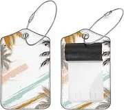 [KQNZT] Luggage Tags for Suitcases, 2 Pcs Personalized Luggage Tags for Suitcases, Bag Tags for Luggage, Travel Tags for Luggage, Luggage Name Tags, Modern Simple Pattern Coconut Tree
