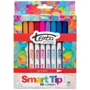 Texta Smarttip Coloured Markers Assorted 20 Pack