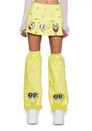 [Dolls Kill x SpongeBob] Many Moods Pleated Mini Skirt- Yellow