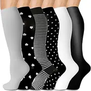 [COZY CORE] Compression Socks for Women & Men (6 Pairs) - Graduated Support Socks for Running, Athletic Sports & Circulation
