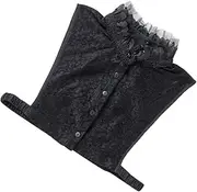 [WRITWAA] False Collar Retro Shirts for Women Lace Fake Collar Pañuelos Para Mujer Sweater Shirts for Women Antique Lace Collars Cream Blouse for Women Dressy Blouse Women Black Chiffon