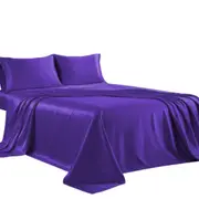 Purple Silk Satin Fitted Sheet