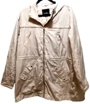 Womens XL Sam Edelman Blush Soft Pink Hooded Zip Up Wind Breaker Coat Jacket NWT